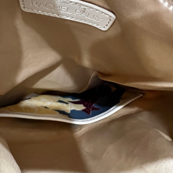 Rachel Pally Floral White Faux Leather Reversible Fold Over Zip Close Clutch - Picture 8 of 11